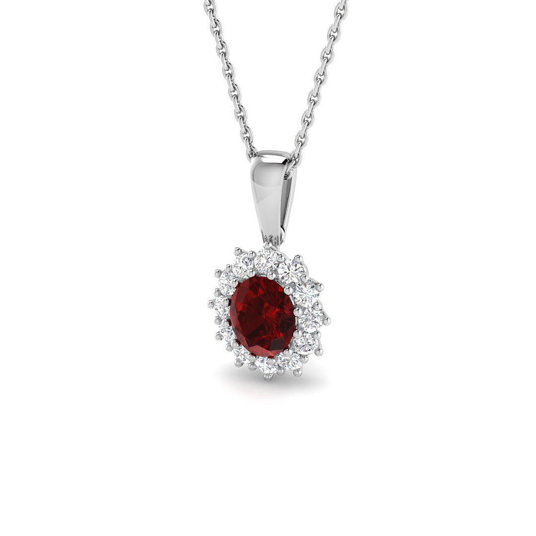 9ct White Gold 1.15ct Ruby Pendant