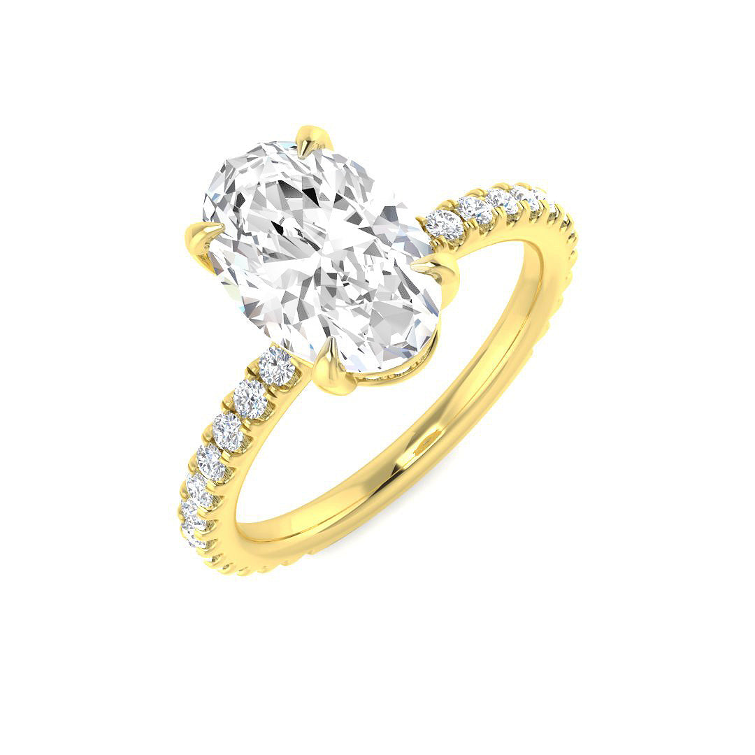 9ct Yellow Gold 2.12ct E VS2 Laboratory Grown CVD Ring