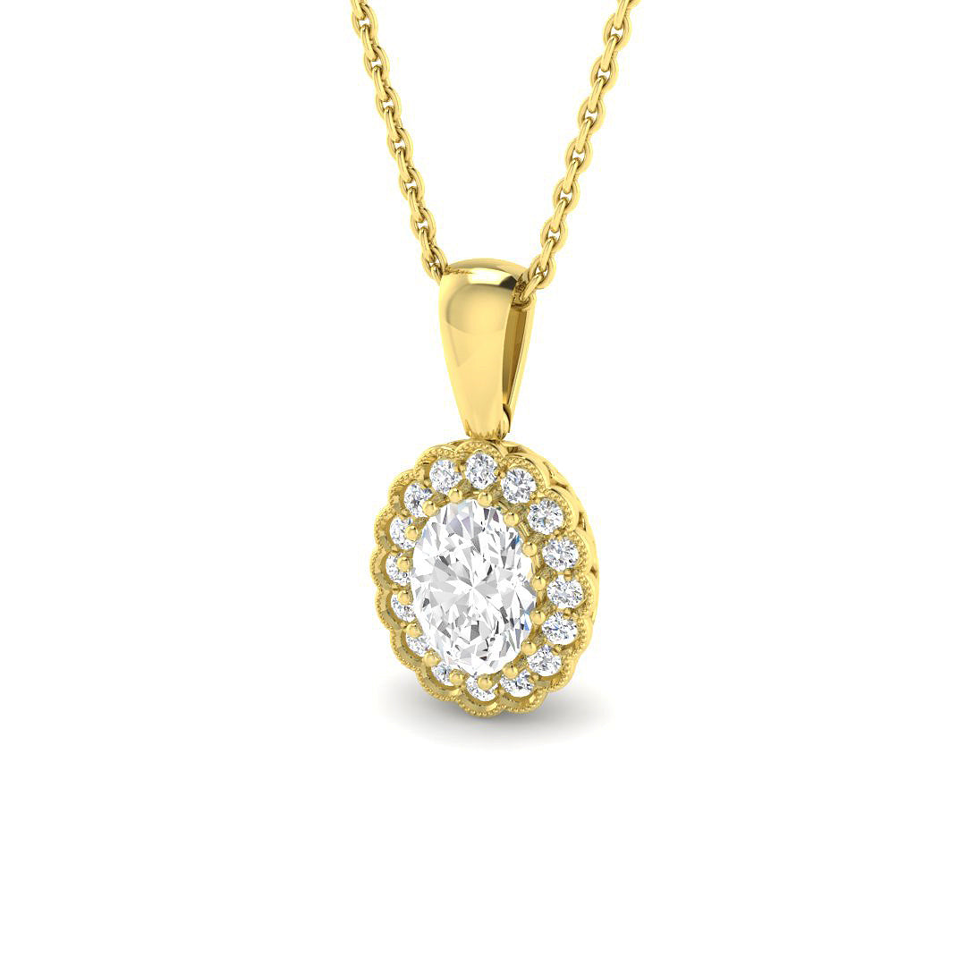9ct Yellow Gold 0.94ct Laboratory Grown CVD Pendant
