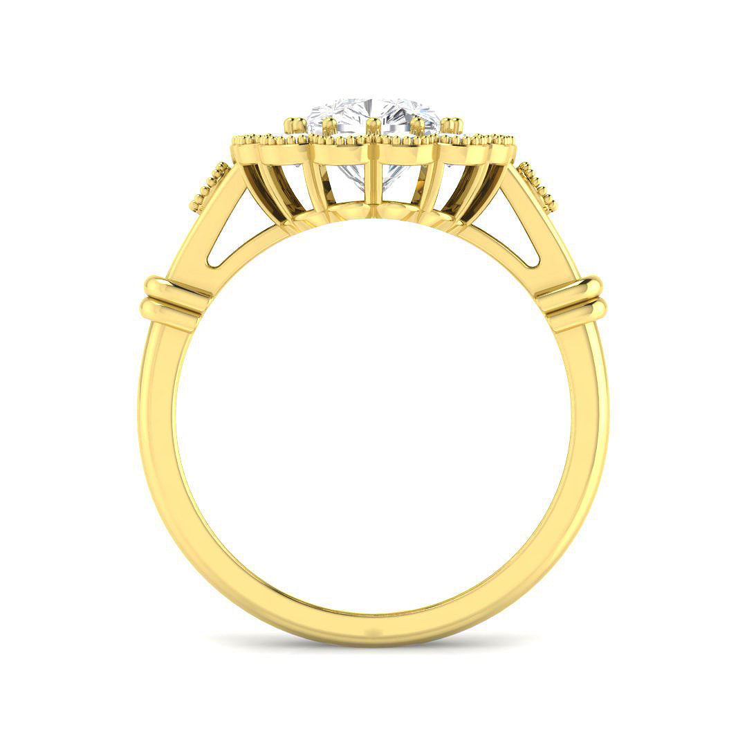 9ct Yellow Gold 2.75ct E VS1 Laboratory Grown Cvd Old Cut Ring