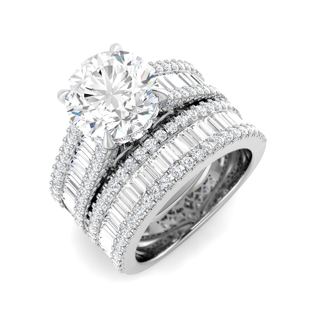 9ct White Gold 5.34ct E VS2 Laboratory Grown CVD Ring