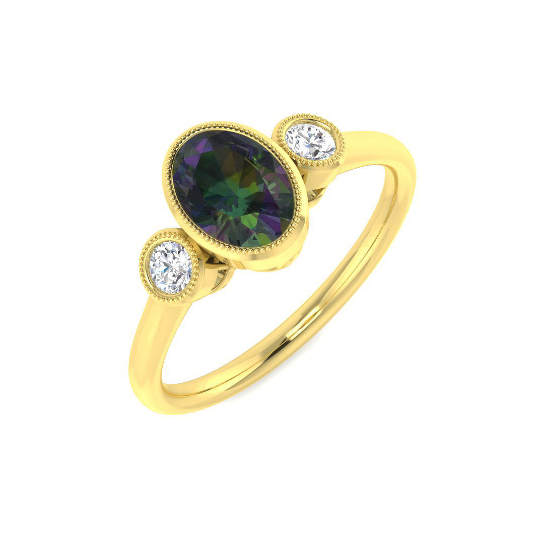 9ct Yellow Gold 1.06ct Teal Sapphire Ring