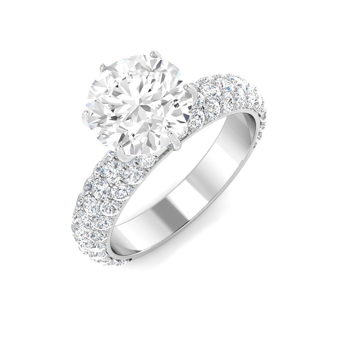 9ct White Gold 3.32ct E VS2 Laboratory Grown CVD Ring