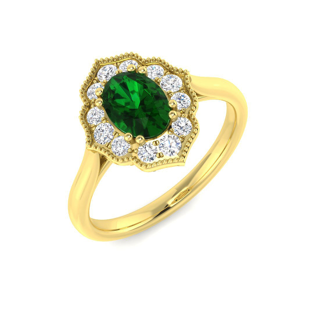 18ct Yellow Gold 0.89ct Emerald Ring