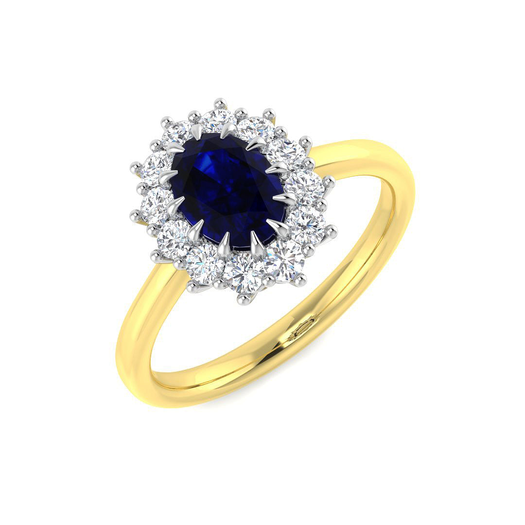 9ct Two-Tone Gold 1.53ct Blue Sapphire Ring