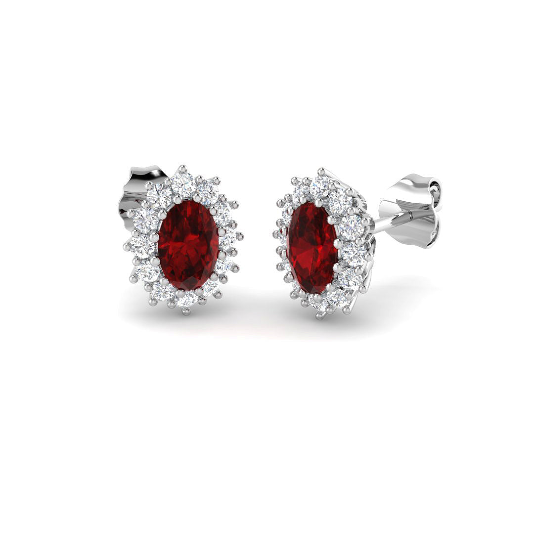 9ct White Gold 1.61ct Ruby Earrings