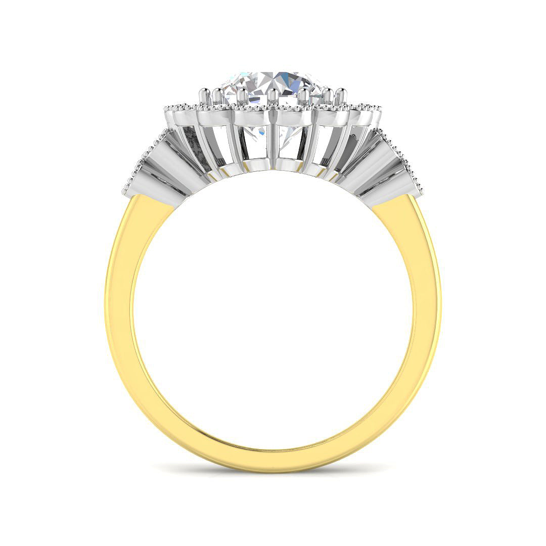 9ct Two-Tone Gold 2.68ct E VVS2 Laboratory Grown Cvd Old Cut Ring