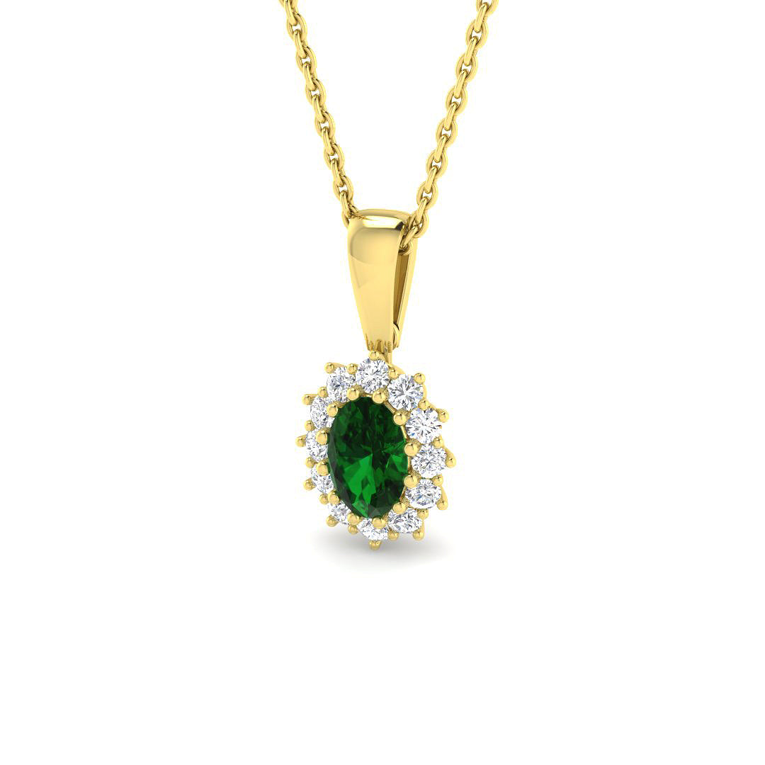 9ct Yellow Gold 0.62ct Emerald Pendant