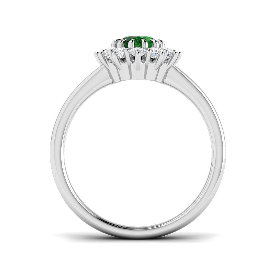 9ct White Gold 1.13ct Laboratory Grown Lab Columbian Emerald Ring