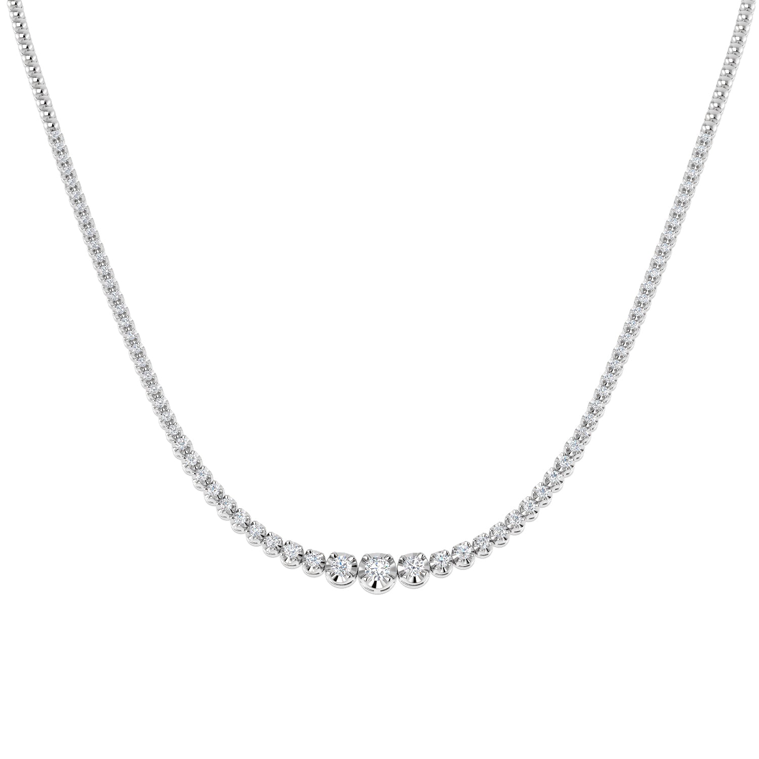 9ct White Gold 1.50ct G SI2 Diamond Necklace