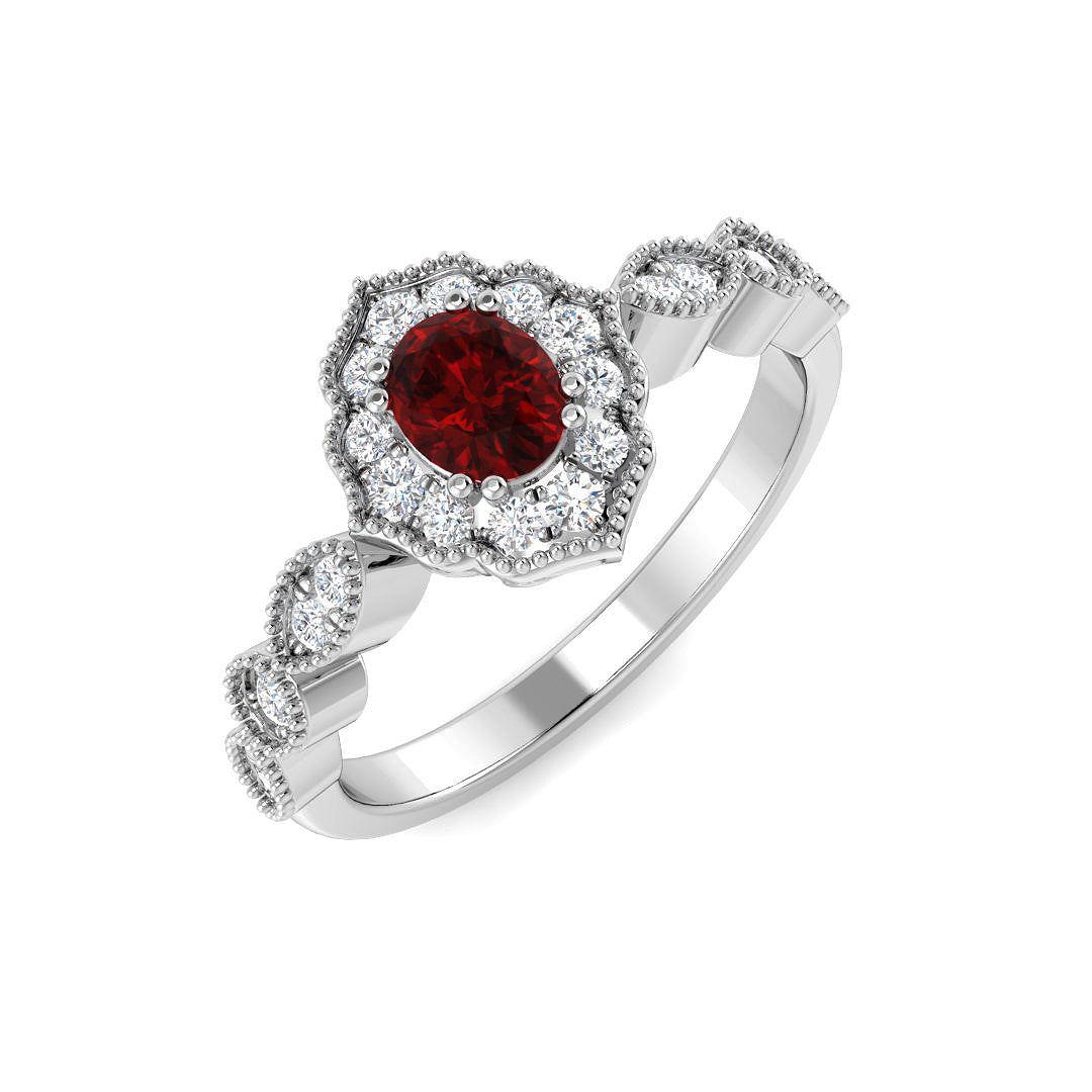 9ct White Gold 0.66ct Ruby Ring