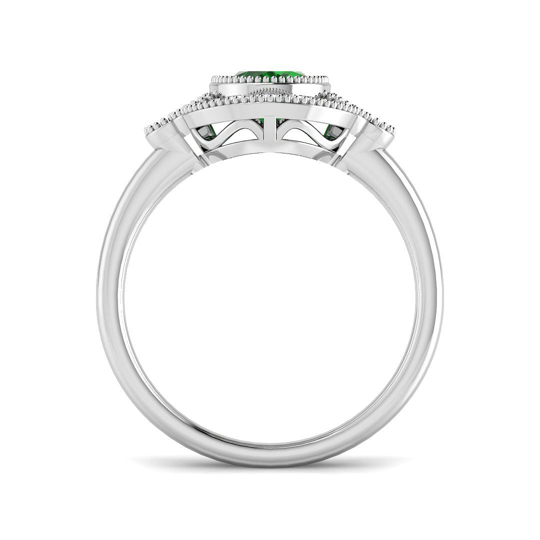 9ct White Gold 1.58ct Laboratory Grown Lab Columbian Emerald Ring