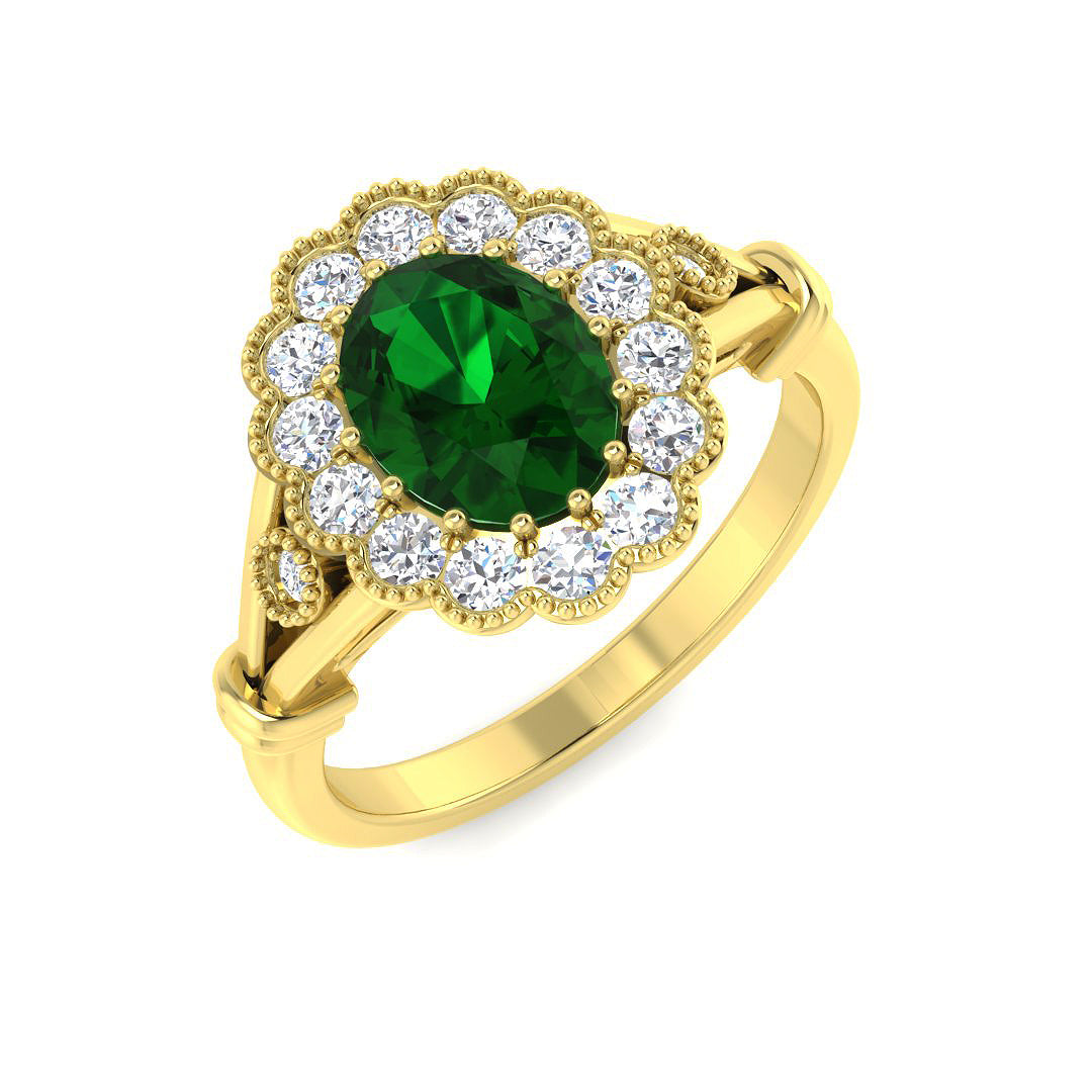 18ct Yellow Gold 1.38ct Emerald Ring