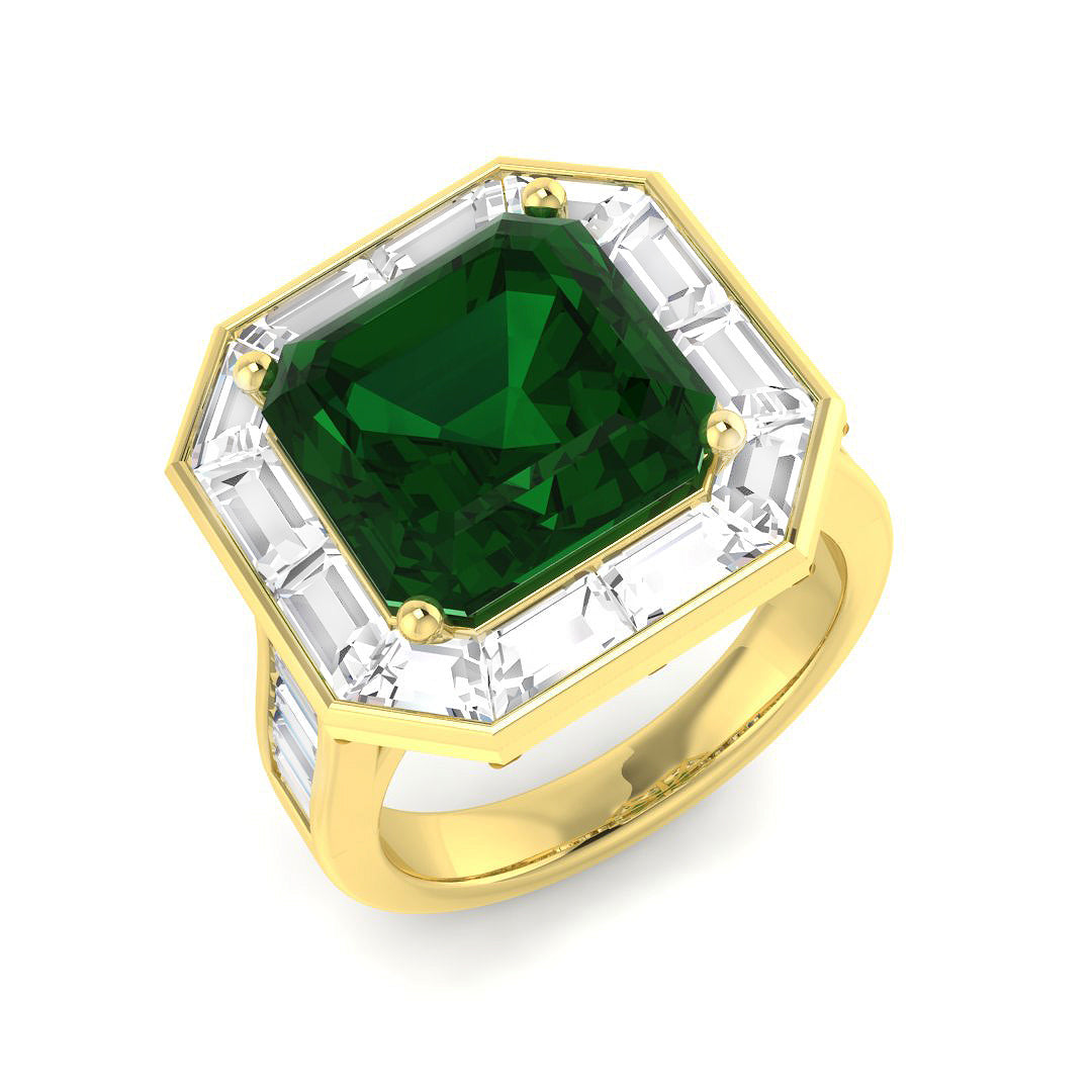 18ct Yellow Gold 8.01ct Emerald Ring