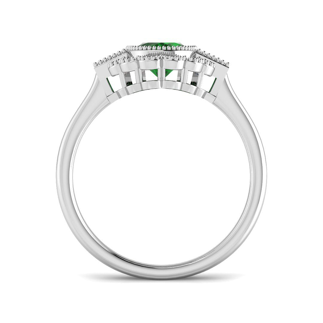 9ct White Gold 1.53ct Laboratory Grown Lab Columbian Emerald Ring
