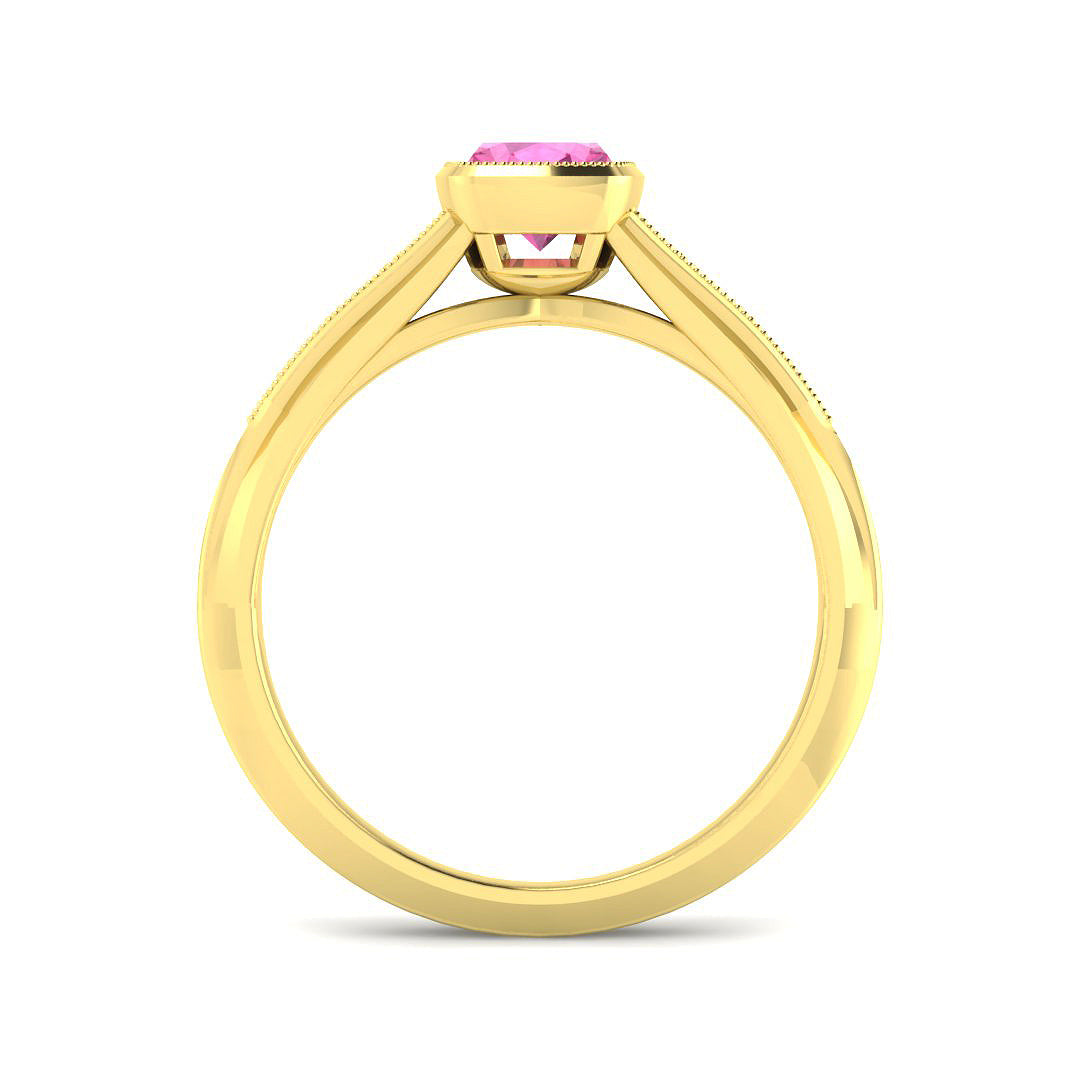 18ct Yellow Gold 0.99ct Pink Sapphire Ring