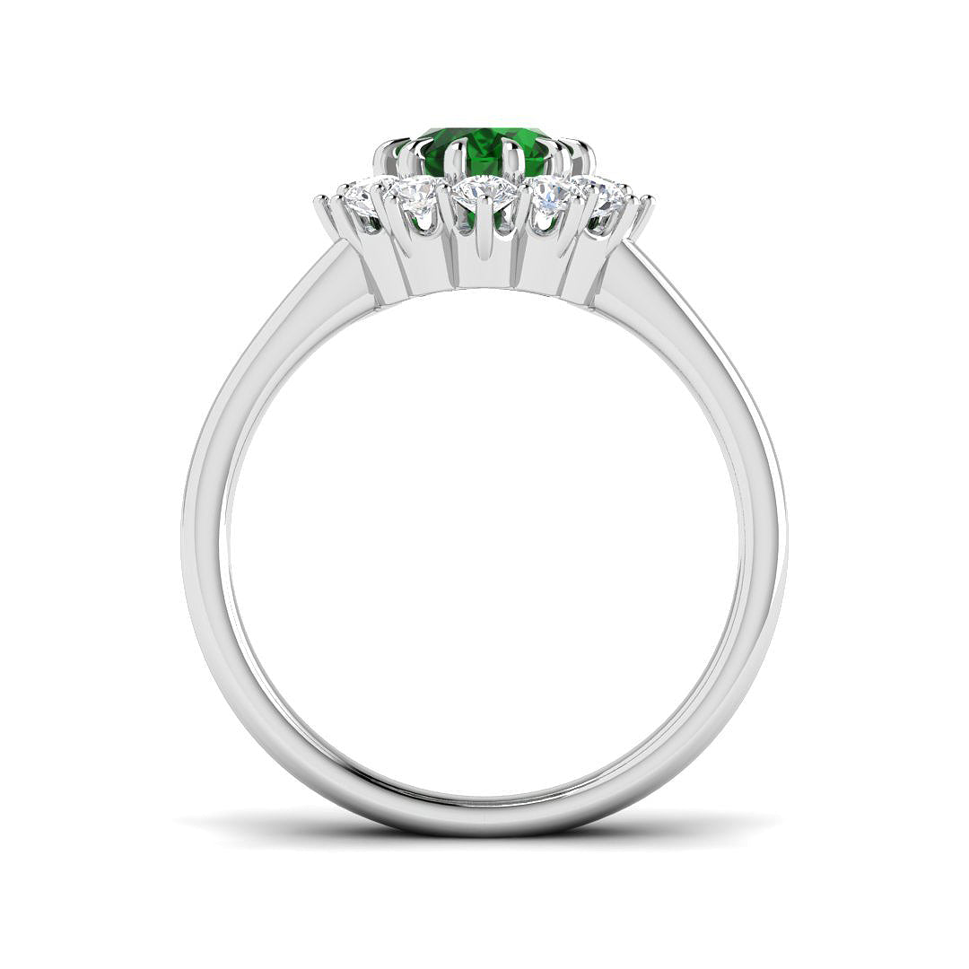9ct White Gold 1.55ct Laboratory Grown Lab Columbian Emerald Ring