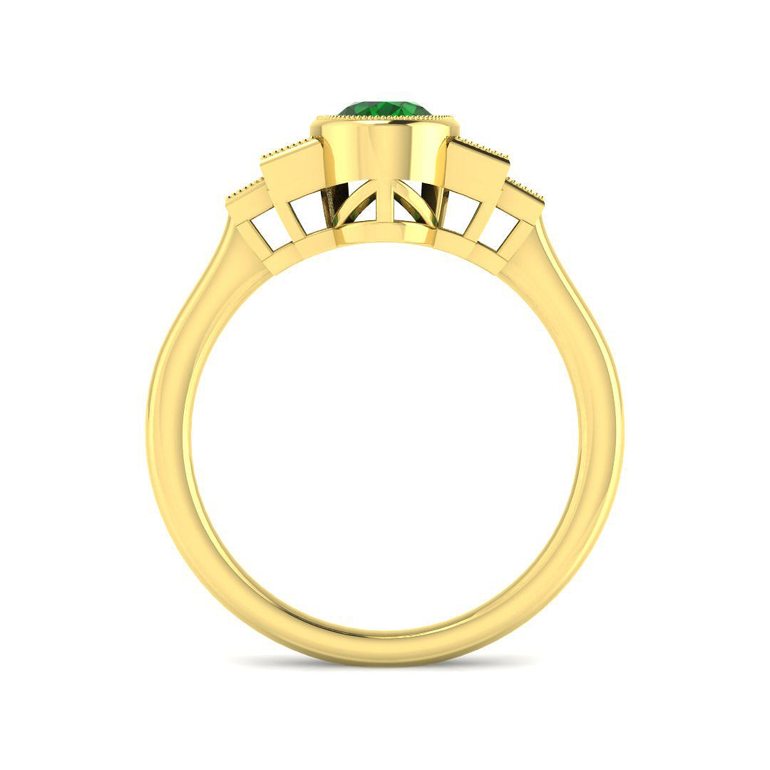 9ct Yellow Gold 0.97ct Emerald Ring