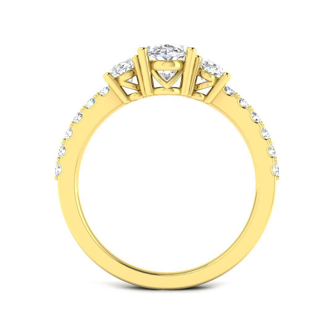 9ct Yellow Gold 1.71ct E VS2 Laboratory Grown CVD Ring