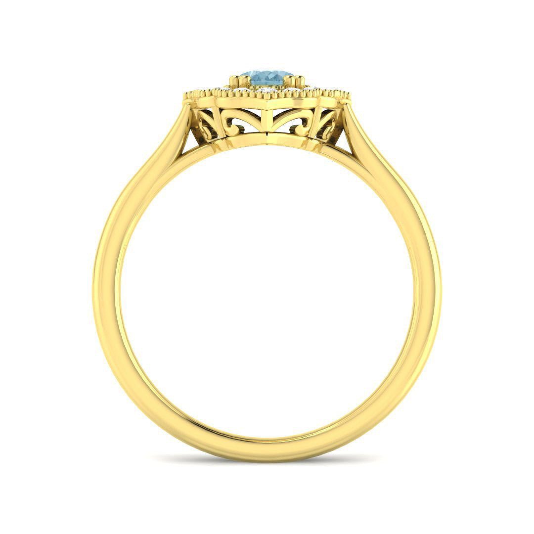 9ct Yellow Gold 0.55ct Aquamarine Ring