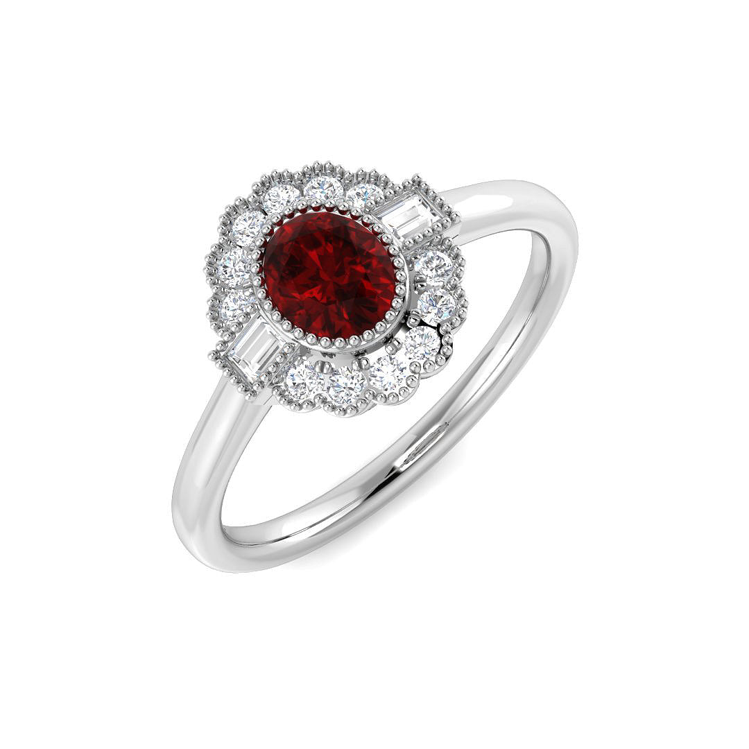 9ct White Gold 0.72ct Ruby Ring