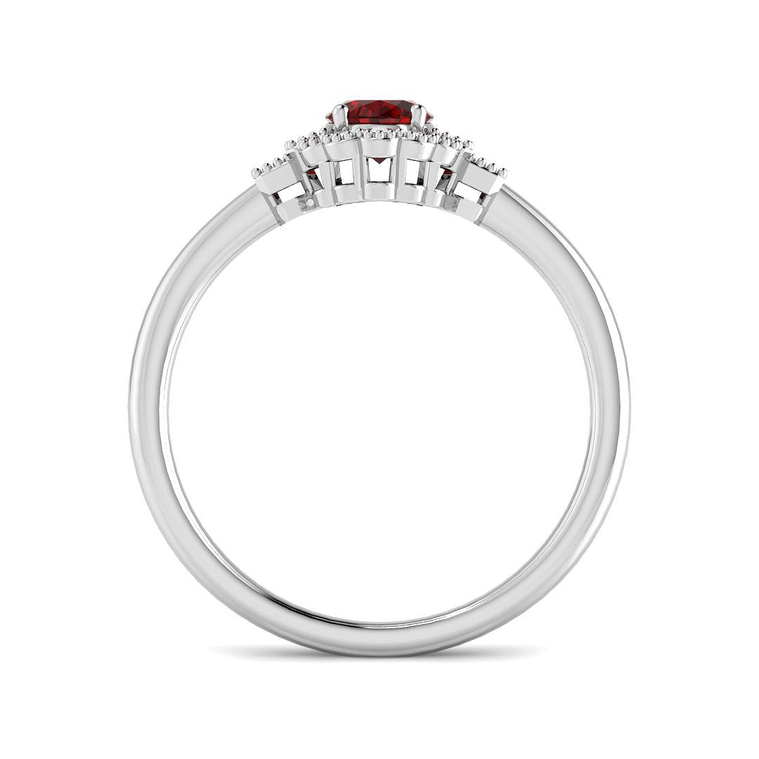 9ct White Gold 0.72ct Ruby Ring