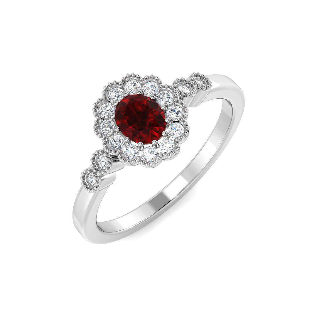 9ct White Gold 0.58ct Ruby Ring