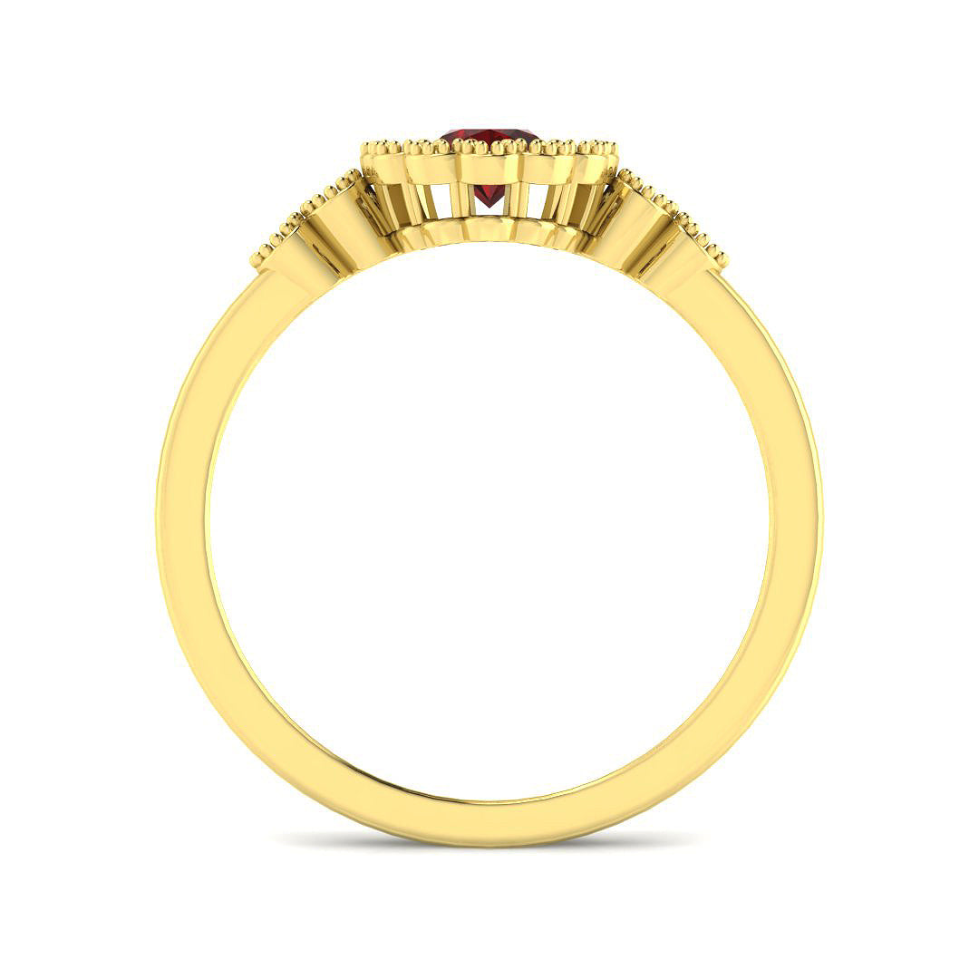 9ct Yellow Gold 0.58ct Ruby Ring