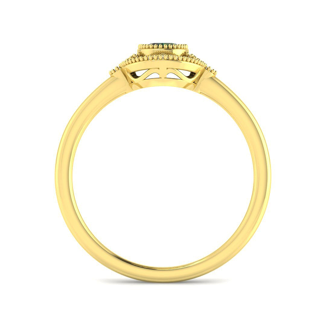 9ct Yellow Gold 0.63ct Teal Sapphire Ring