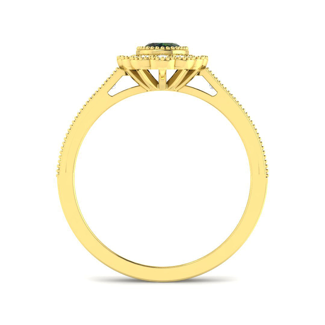 9ct Yellow Gold 0.84ct Teal Sapphire Ring
