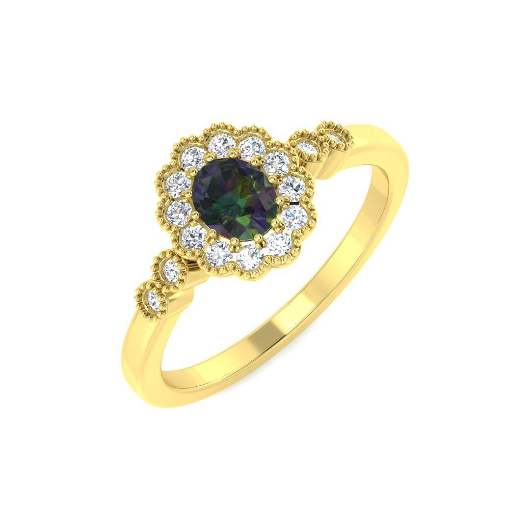 9ct Yellow Gold 0.54ct Teal Sapphire Ring