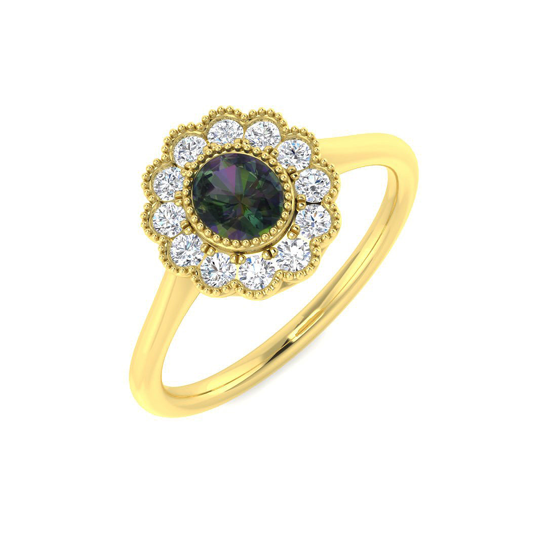 9ct Yellow Gold 0.80ct Teal Sapphire Ring