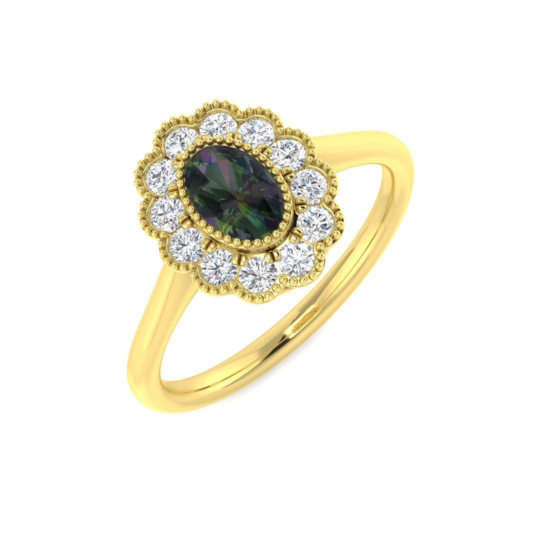 9ct Yellow Gold 0.80ct Teal Sapphire Ring