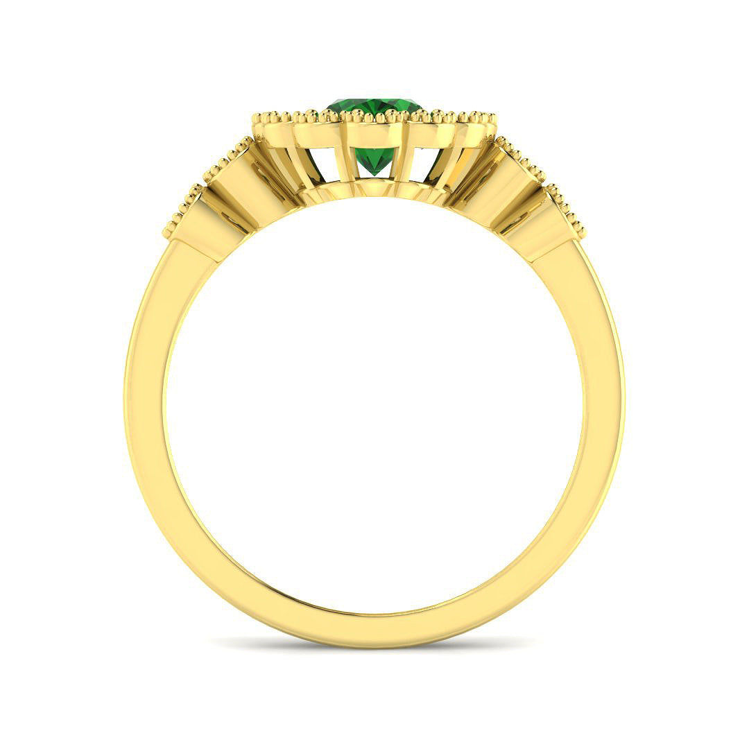 9ct Yellow Gold 1.26ct Emerald Ring