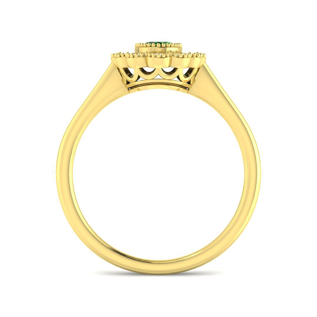 9ct Yellow Gold 0.65ct Emerald Ring