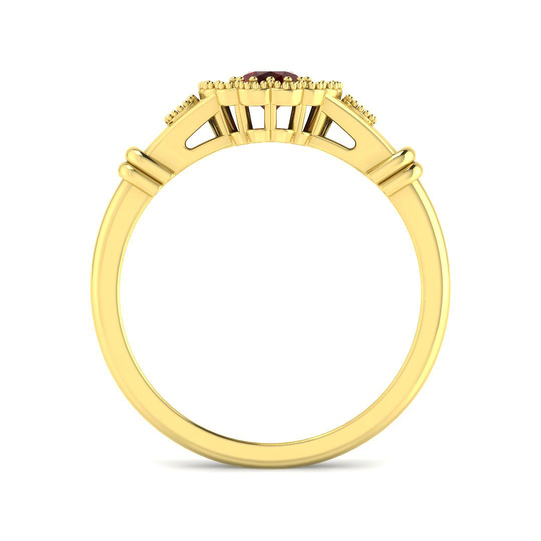 9ct Yellow Gold 0.93ct Ruby Ring