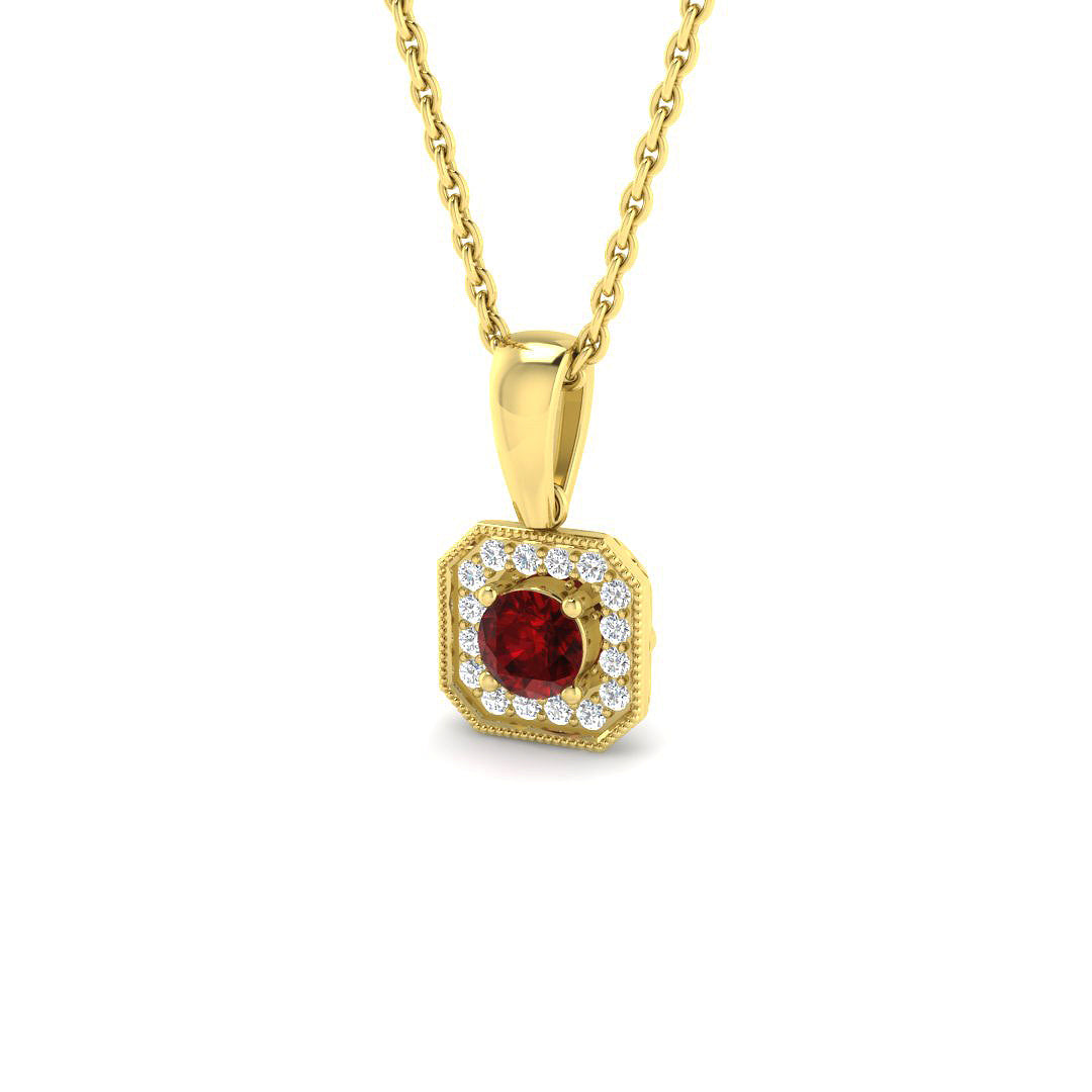 9ct Yellow Gold 0.28ct Ruby Pendant