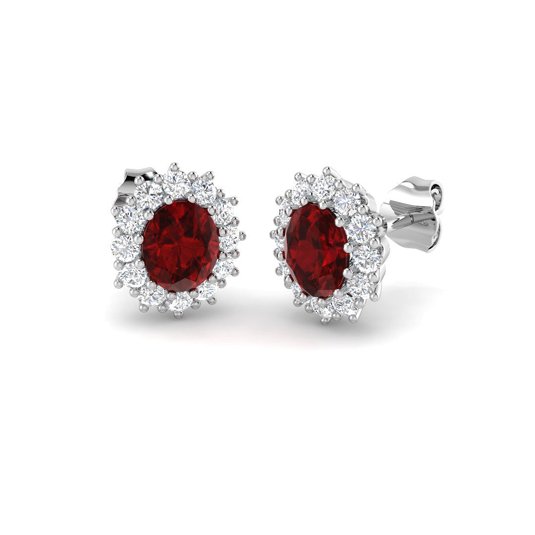 9ct White Gold 2.31ct Ruby Earrings