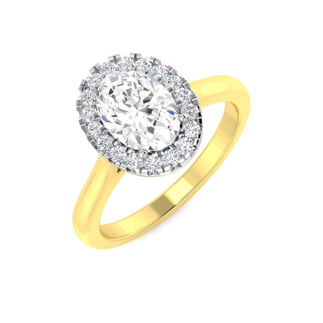 18ct Two-Tone Gold 1.23ct D VS2 Laboratory Grown CVD Ring
