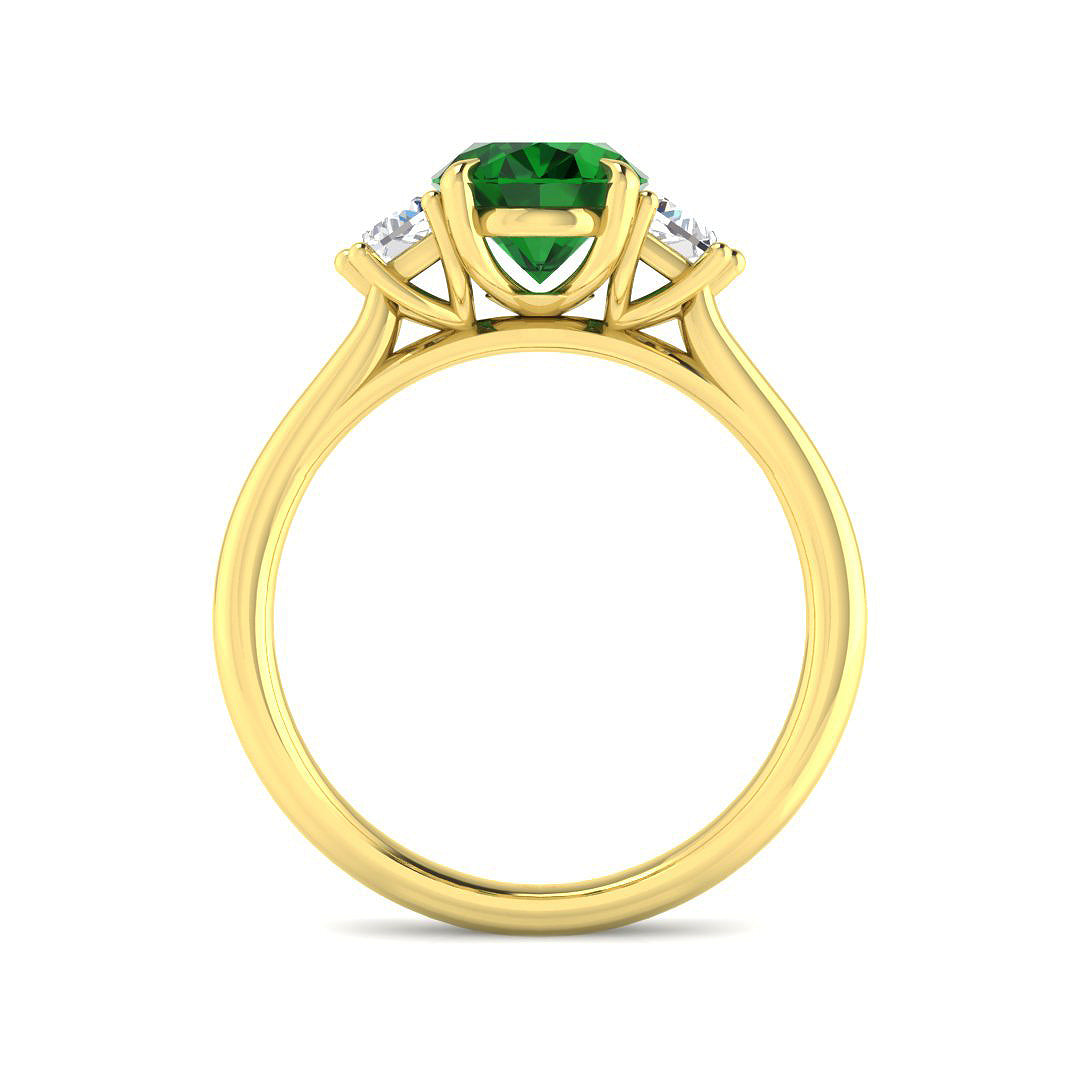 9ct Two-Tone Gold 2.34ct Laboratory Grown Lab Columbian Emerald Ring