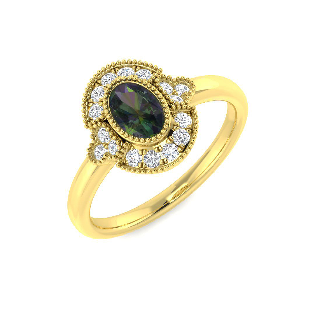 9ct Yellow Gold 0.88ct Teal Sapphire Ring
