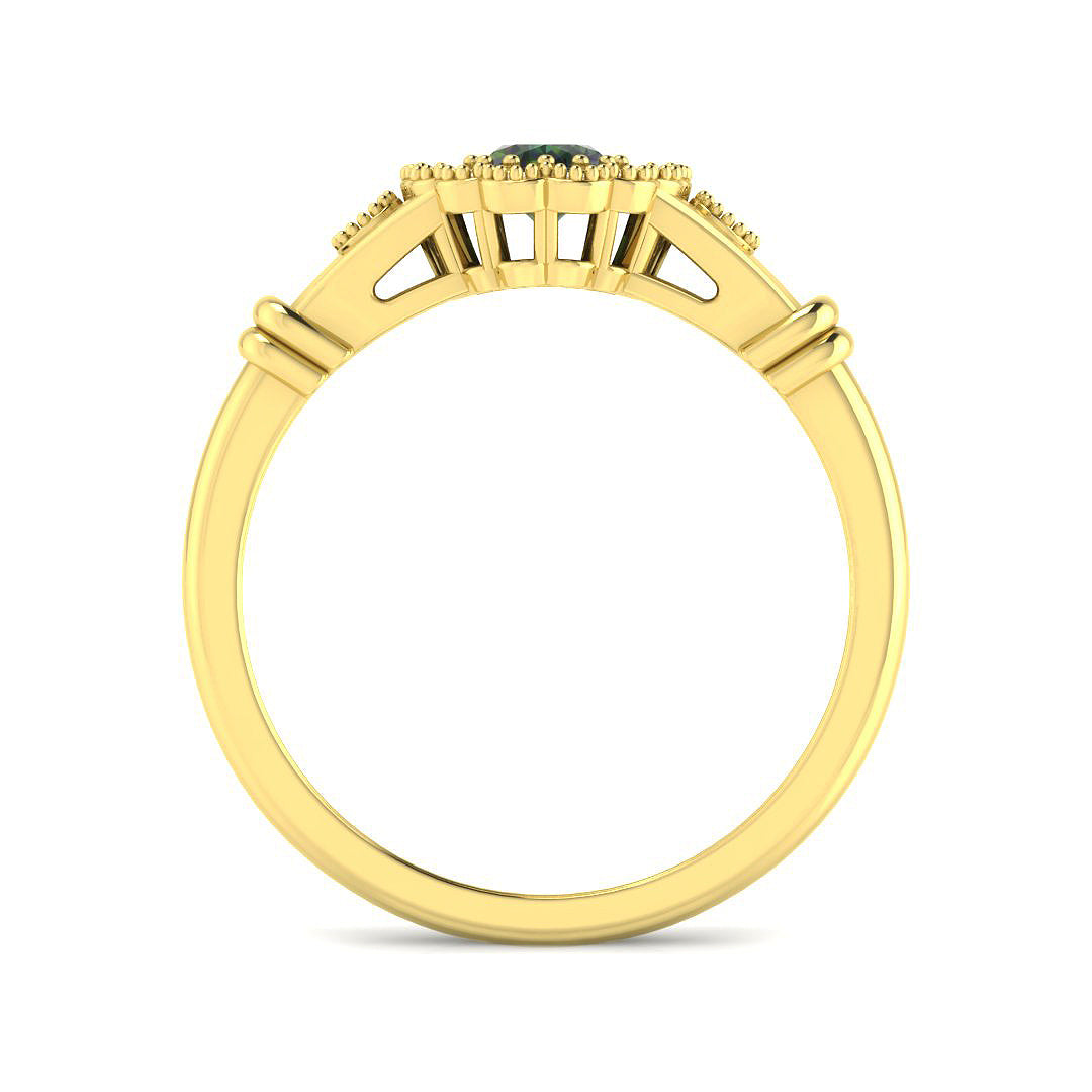 9ct Yellow Gold 0.69ct Teal Sapphire Ring
