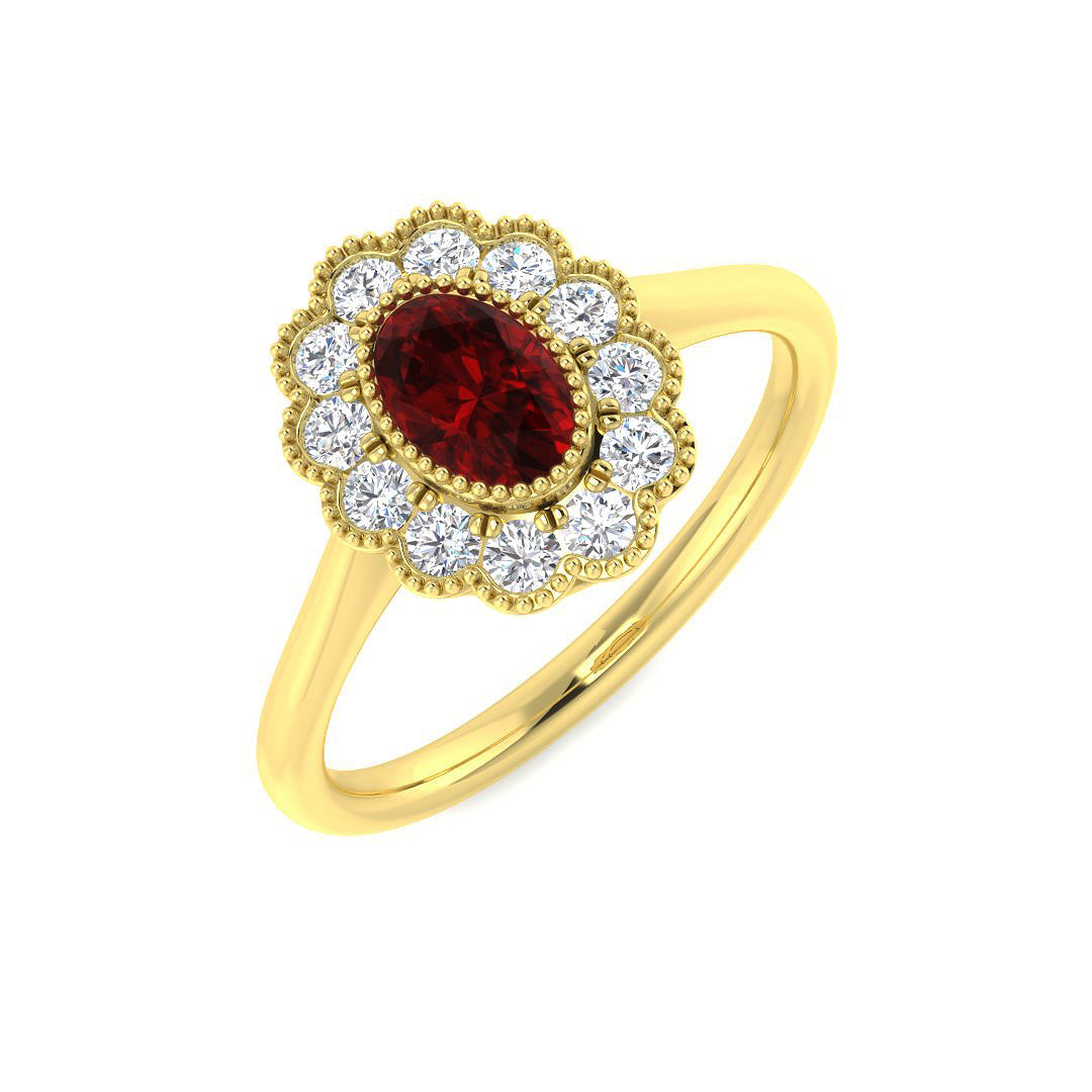 9ct Yellow Gold 0.85ct Ruby Ring