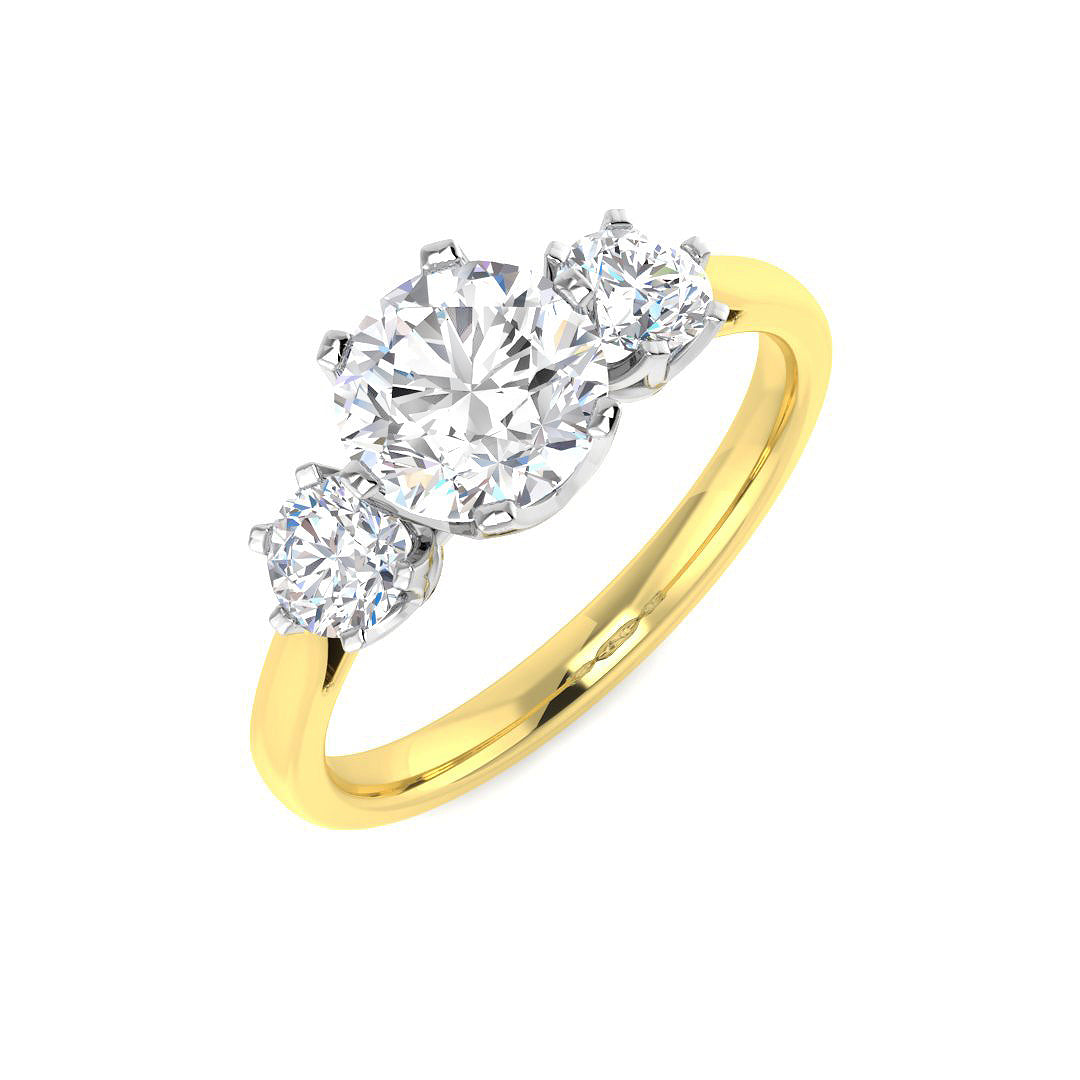 9ct Two-Tone Gold 1.46ct D VS1 Laboratory Grown Cvd Old Cut Ring