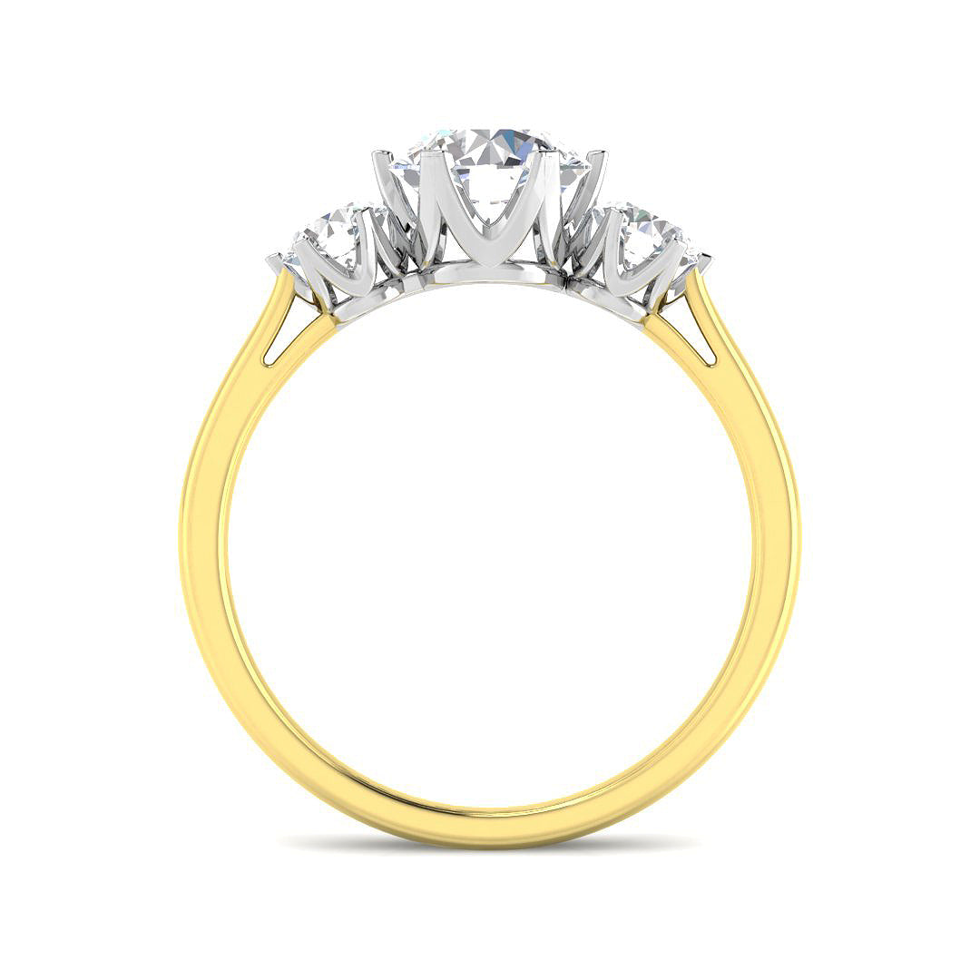 9ct Two-Tone Gold 1.46ct D VS1 Laboratory Grown Cvd Old Cut Ring