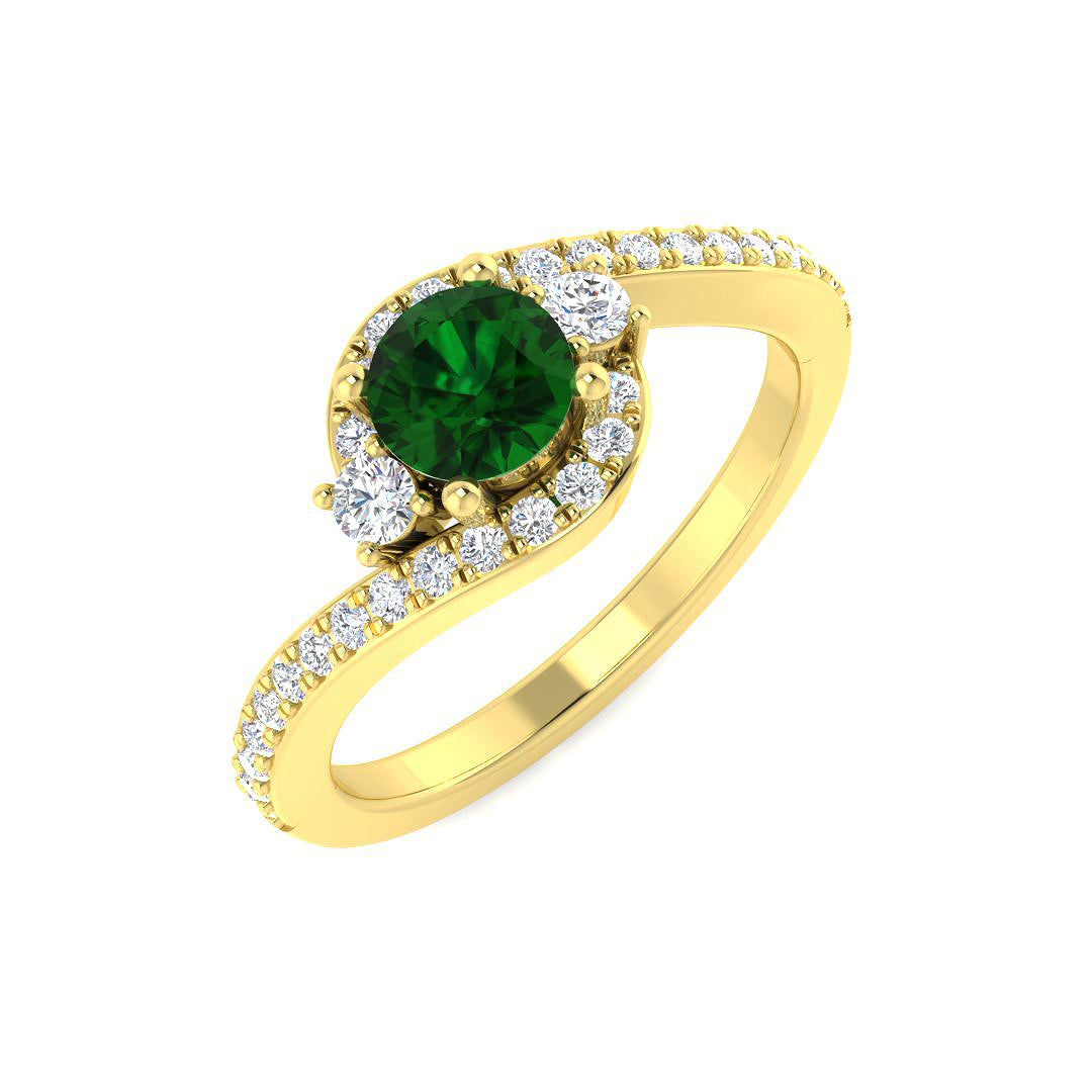 9ct Yellow Gold 0.77ct Emerald Ring