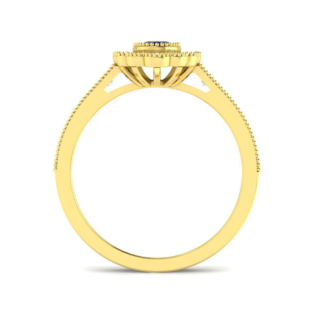9ct Yellow Gold 0.98ct Multi Sapphire Ring