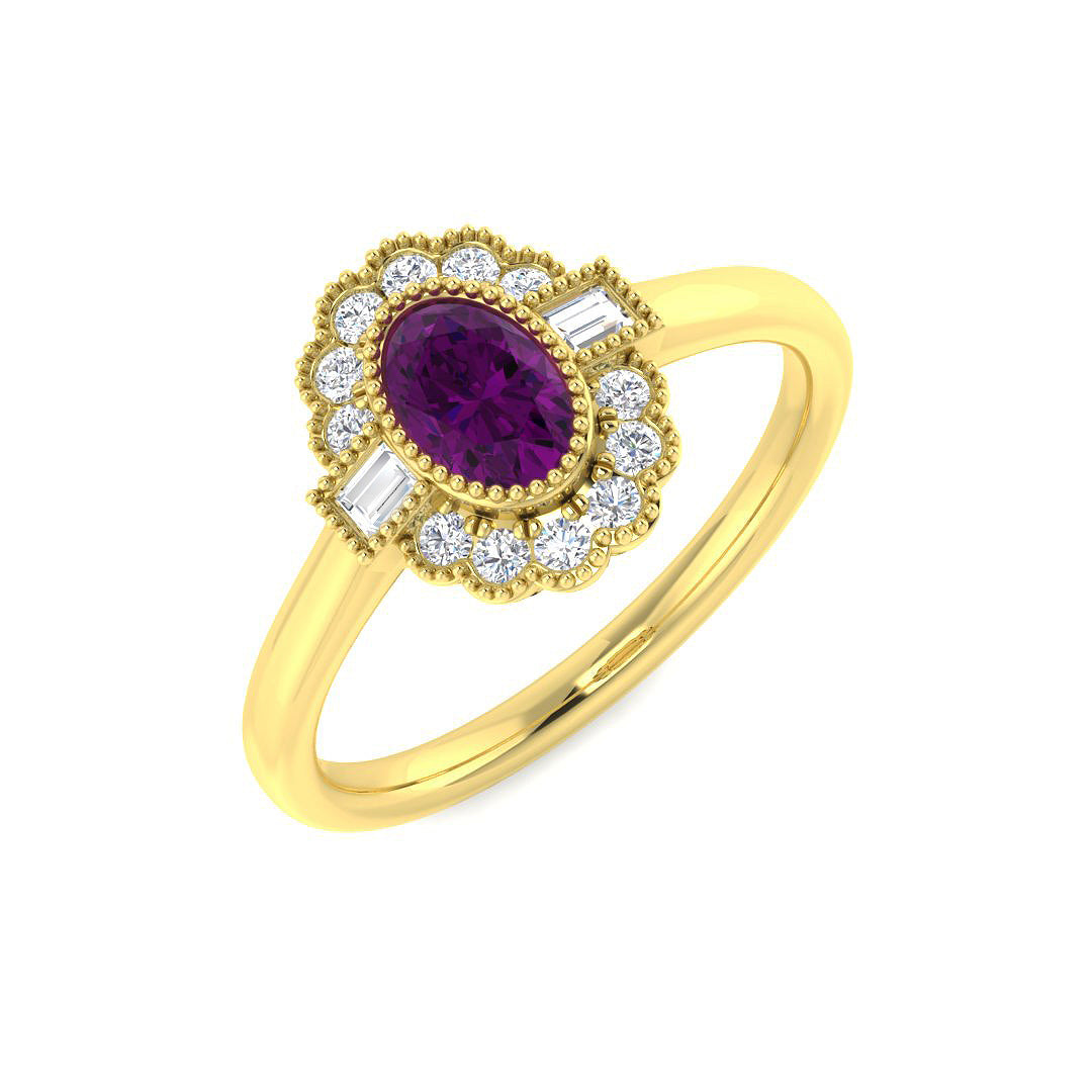 9ct Yellow Gold 0.82ct Multi Sapphire Ring