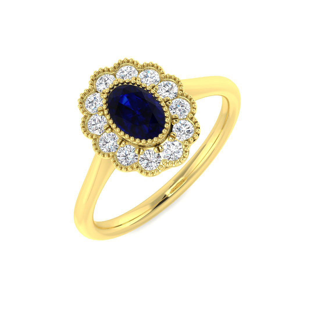 9ct Yellow Gold 0.99ct Multi Sapphire Ring
