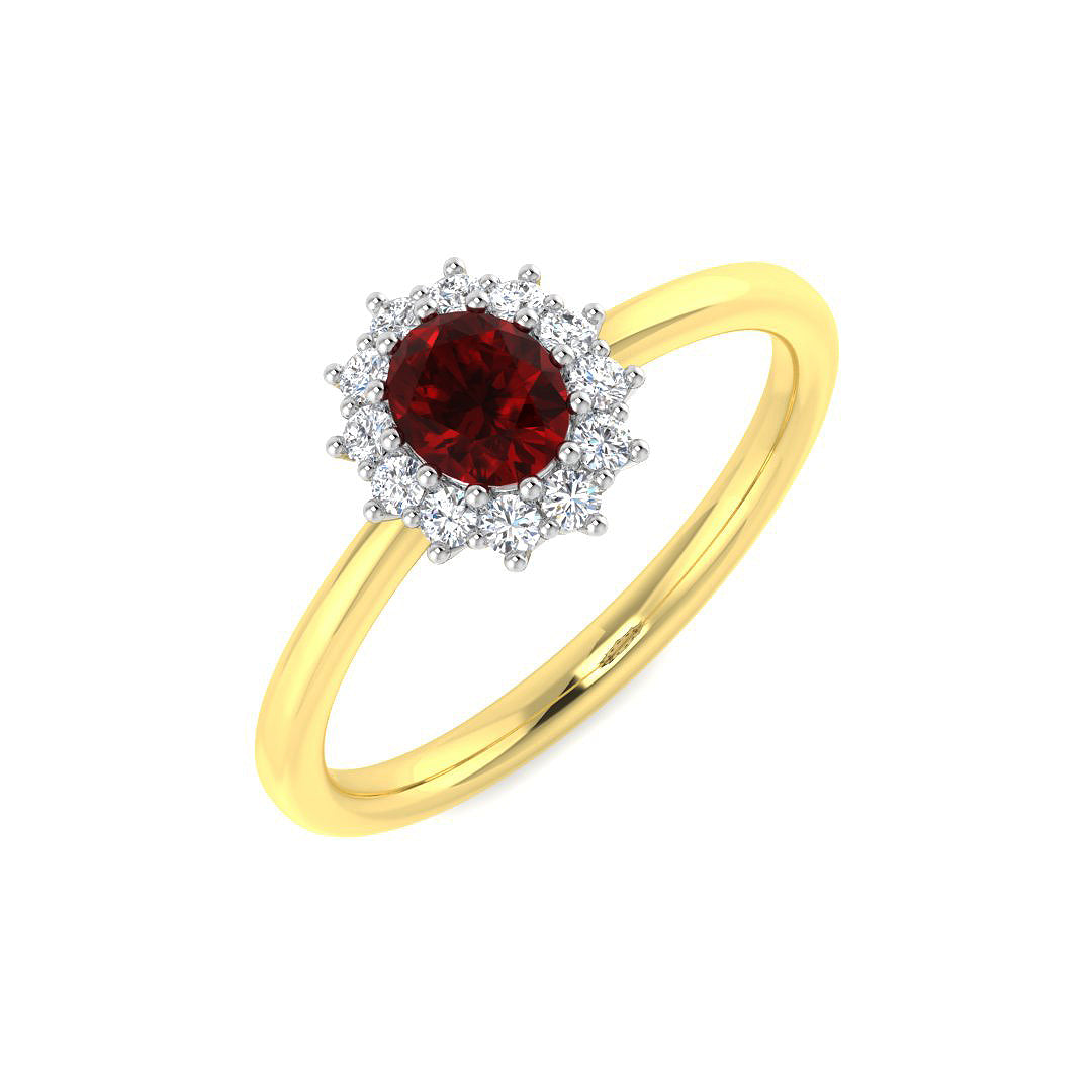 9ct Two-Tone Gold 0.66ct Ruby Ring